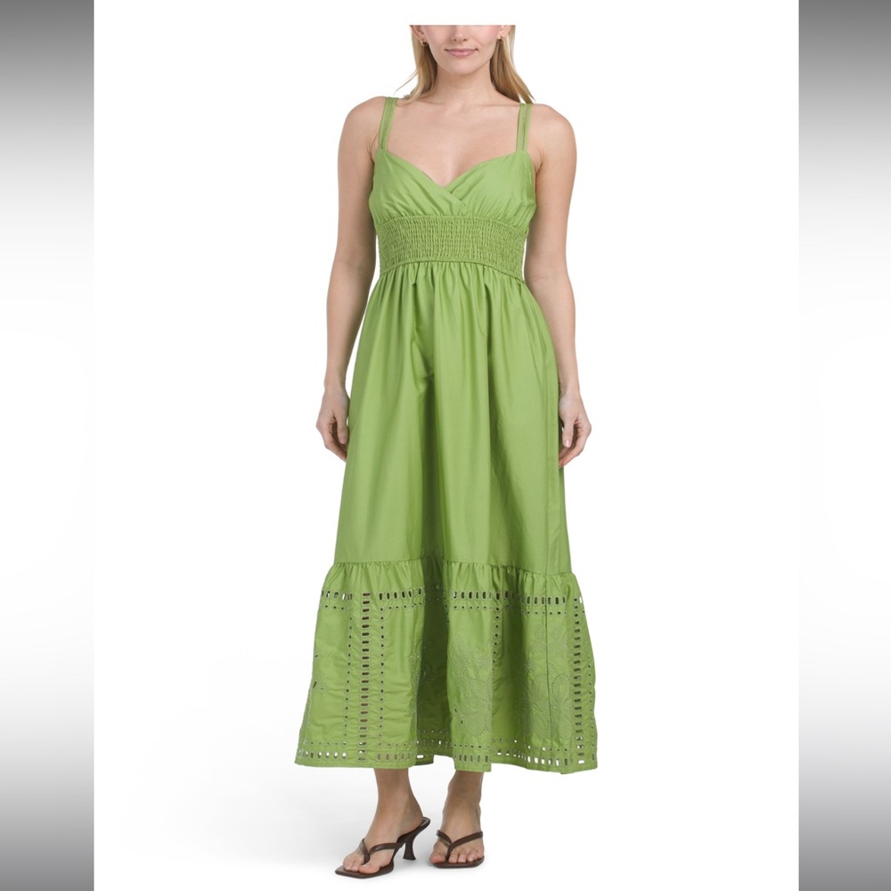 Calypso St. Barth Green Embroidered Dress